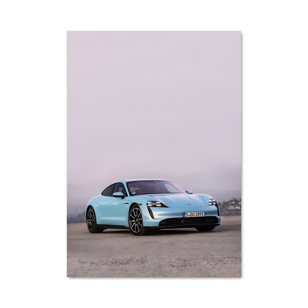 Poster Taycan en Bleu Électrique
